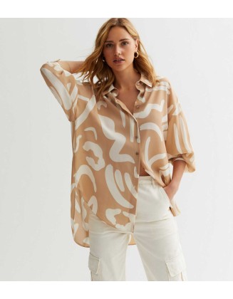 Off White Abstract Oversized Shirt