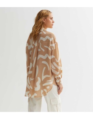 Off White Abstract Oversized Shirt